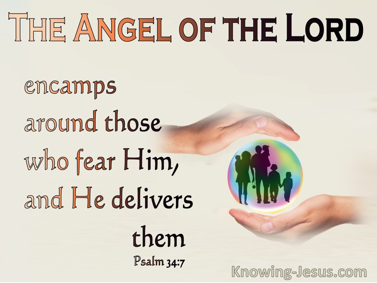 Psalm 34:7 The Angel Of The Lord (cream)